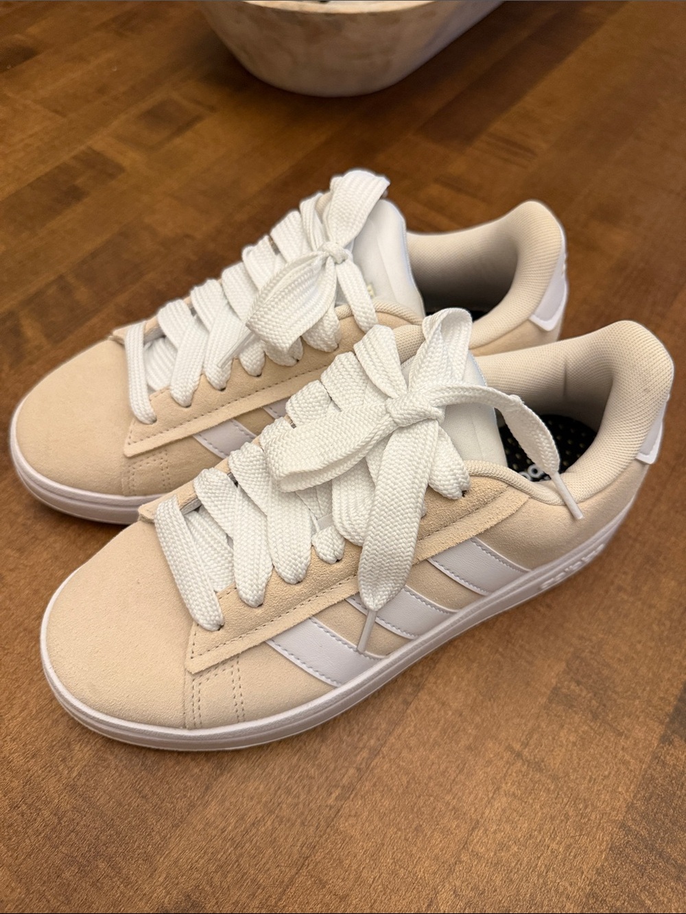 adidas Women’s Cream & White Low-Top Suede Sneakers